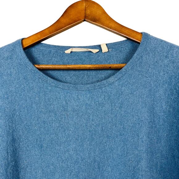 Soft Surroundings Tiered Short Sleeve Sweater Blue - M - Picture 3 of 5